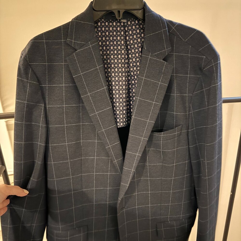 Jos. A. Bank Navy Windowpane Sport Coat